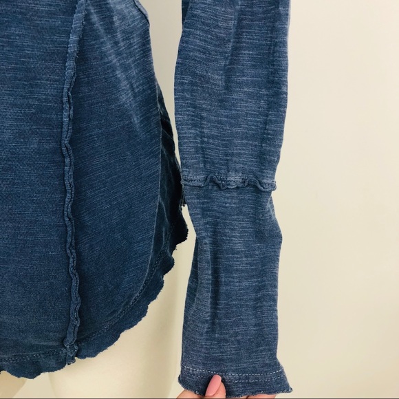 [Free People] Blue Keepsake Slub Henley - Picture 5 of 8